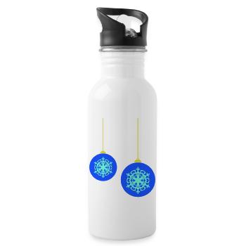 Christmas baubles - Water bottle with straw - white - Right