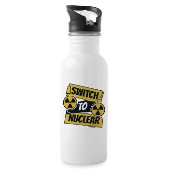Switch To Nuclear Energy Uranium Operator Nuclear - Water bottle with straw - white - Right