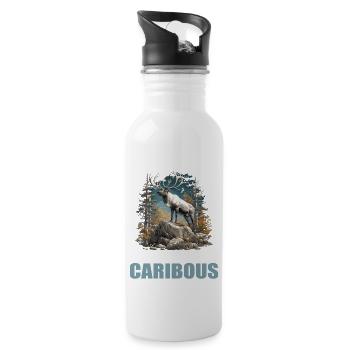 Caribou Karibus Karibu - Trinkflasche mit integriertem Trinkhalm - Weiß - Rechts