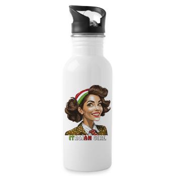 FRAU ITALIEN ITALIAN GIRL - Trinkflasche mit integriertem Trinkhalm - Weiß - Rechts