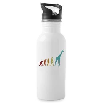 Giraffe Evolution Nubian African Giraffidae - Water bottle with straw - white - Right