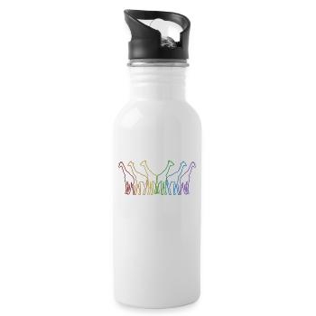 Giraffes LGBT Rainbow Giraffidae Nubian African - Water bottle with straw - white - Right