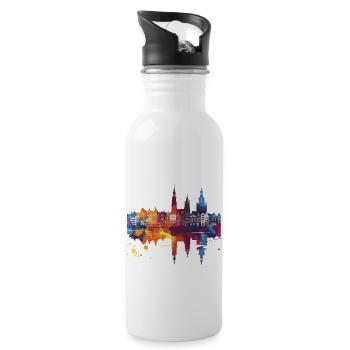 Haarlem - Trinkflasche mit integriertem Trinkhalm - Weiß - Rechts