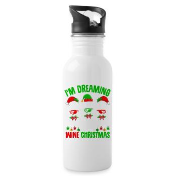 I'm Dreaming Of A Wine Christmas Naughty Spirit - Trinkflasche mit integriertem Trinkhalm - Weiß - Rechts