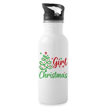 Just A Girl Who Loves Christmas Sister Holiday - Trinkflasche mit integriertem Trinkhalm - Weiß - Rechts