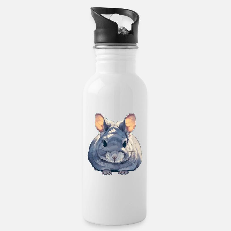 Chinchillas Chinchilla - Gourde avec paille intégrée - blanc