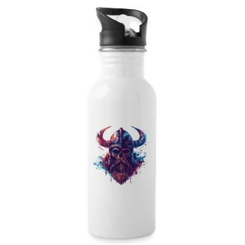 Viking Skull - Water bottle with straw - white - Right