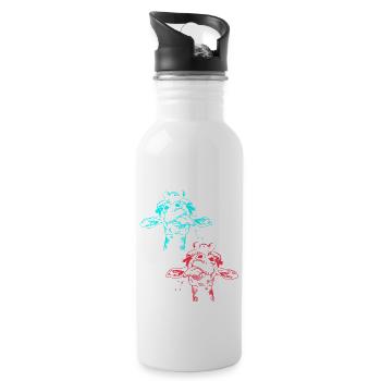 Giraffe Zoo Zootiere Giraffen - Trinkflasche mit integriertem Trinkhalm - Weiß - Rechts