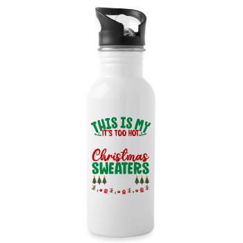 C’est mon c’est trop chaud pour les pulls de Noël moches - Gourde avec paille intégrée - blanc - Droite