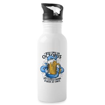 Could Drink 8 Beer At Once Octopodes Octopoda - Water bottle with straw - white - Right