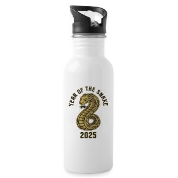 Chinese Year 2025 Year of the Snake - Water bottle with straw - white - Right