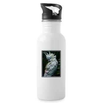 Cockatoo Kakadus Kakadu - Trinkflasche mit integriertem Trinkhalm - Weiß - Rechts