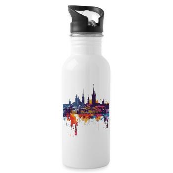 Graudenz - Trinkflasche mit integriertem Trinkhalm - Weiß - Rechts