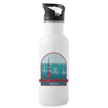 Tokyo - Half Marathon – 2025 - Water bottle with straw - white - Right