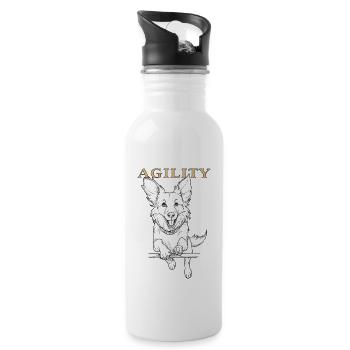 DOG AGILITY - Water bottle with straw - white - Right