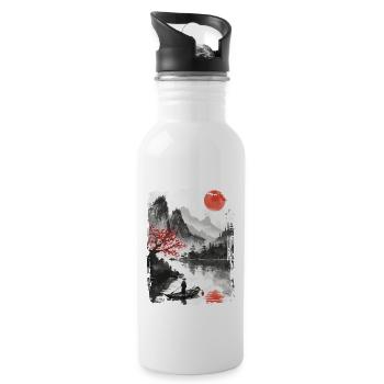 Japon - Gourde avec paille intégrée - blanc - Droite