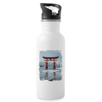 Japan - Trinkflasche mit integriertem Trinkhalm - Weiß - Rechts