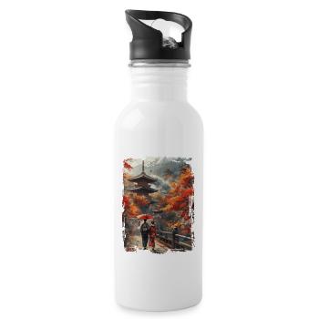 Japan - Trinkflasche mit integriertem Trinkhalm - Weiß - Rechts