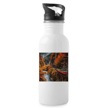 Japan - Trinkflasche mit integriertem Trinkhalm - Weiß - Rechts