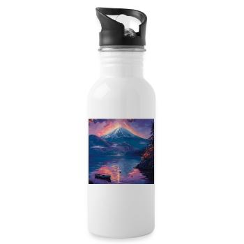 Japan - Trinkflasche mit integriertem Trinkhalm - Weiß - Rechts