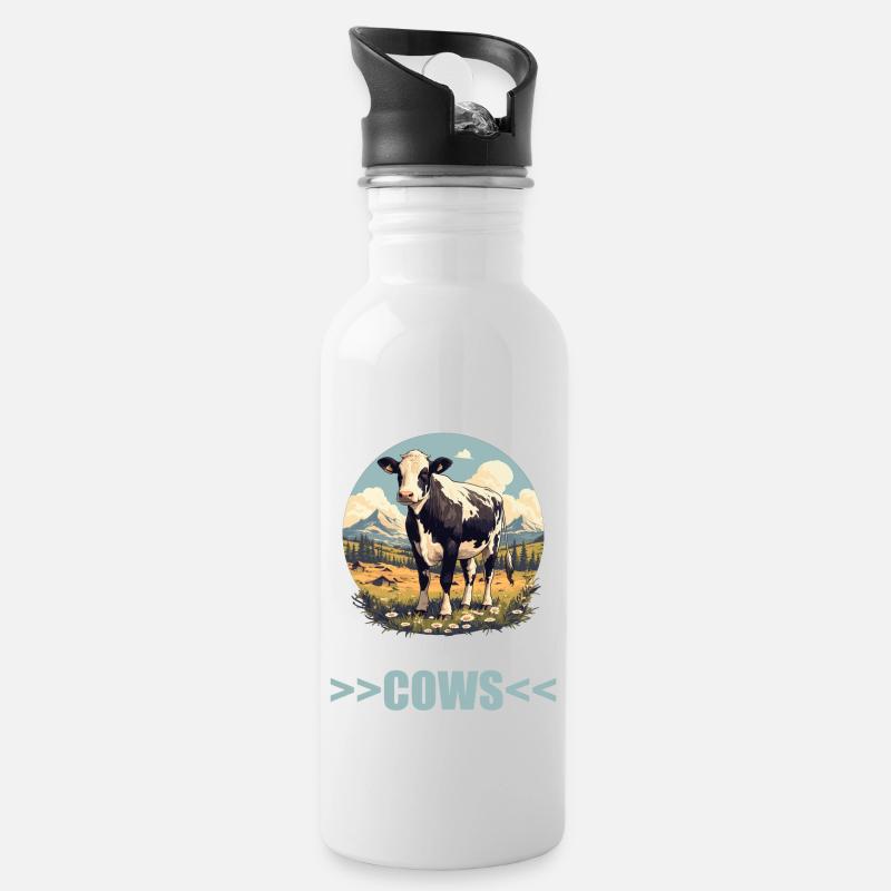 Vaches Vache - Gourde avec paille intégrée - blanc