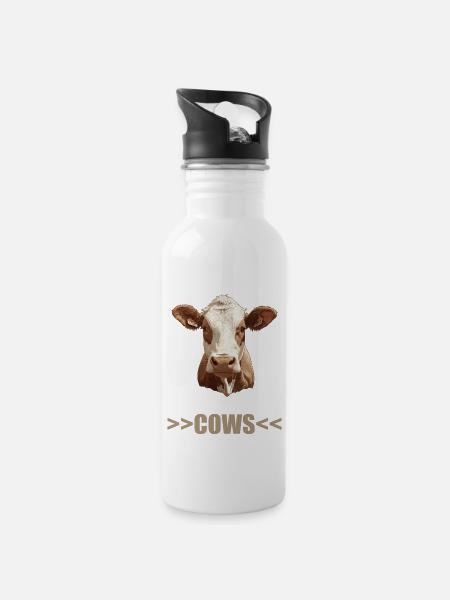 Vaches Vache - Gourde avec paille intégrée - blanc