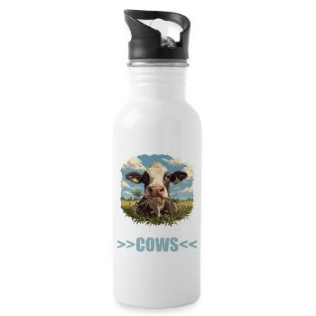 Cows Cow - Water bottle with straw - white - Right