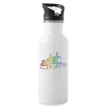 Trucker LGBT Rainbow Trucker Legends Truckie - Water bottle with straw - white - Right