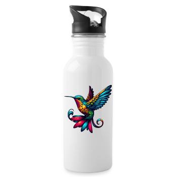 Kolibri - Trinkflasche mit integriertem Trinkhalm - Weiß - Rechts