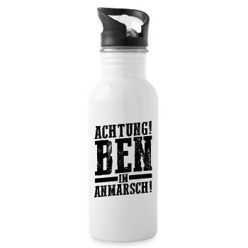 Vorname Ben - Trinkflasche mit integriertem Trinkhalm - Weiß - Rechts