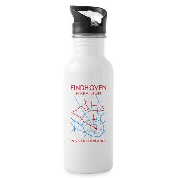 Eindhoven, Marathon – 2025 - Netherlands - Water bottle with straw - white - Right