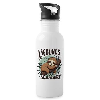 Favorite Sleep Shirt Late Riser Morning Grouches - Water bottle with straw - white - Right