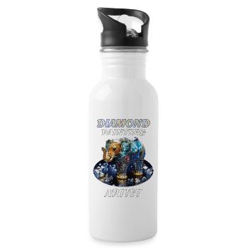 DIAMOND PAINTING ARTIST - Trinkflasche mit integriertem Trinkhalm - Weiß - Rechts