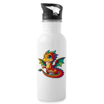Dragon - Gourde avec paille intégrée - blanc - Droite