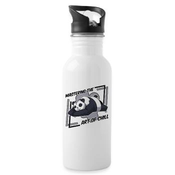 Die Kunst des Chill Panda Bear Friend beherrschen - Trinkflasche mit integriertem Trinkhalm - Weiß - Rechts