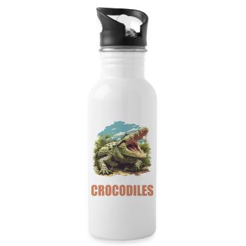 Crocodiles Crocodile - Gourde avec paille intégrée - blanc - Droite