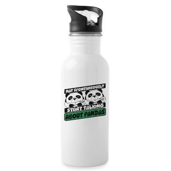 Fang spontan an, über Panda Friend zu sprechen - Trinkflasche mit integriertem Trinkhalm - Weiß - Rechts