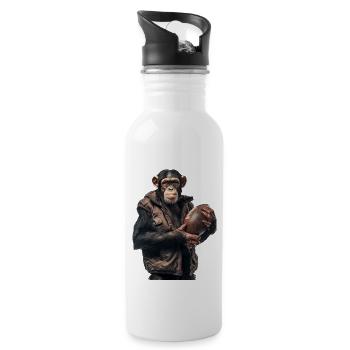 Football de chimpanzé - Gourde avec paille intégrée - blanc - Droite