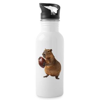 Capybara Football - Gourde avec paille intégrée - blanc - Droite
