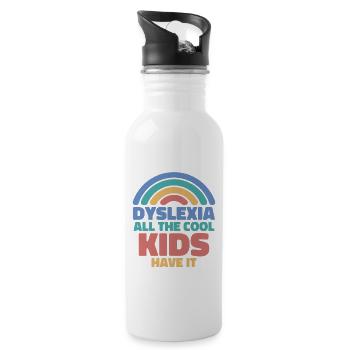 Legasthenie Alle coolen Kids haben es Legasthenie - Trinkflasche mit integriertem Trinkhalm - Weiß - Rechts
