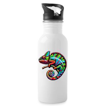 Caméléon - Gourde avec paille intégrée - blanc - Droite
