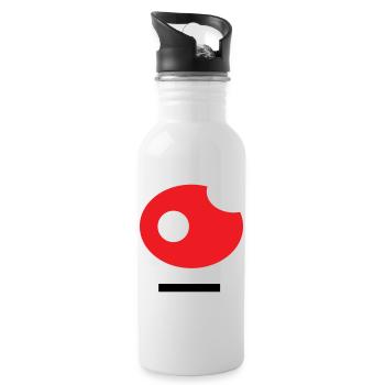 26 Kunst - Trinkflasche mit integriertem Trinkhalm - Weiß - Rechts