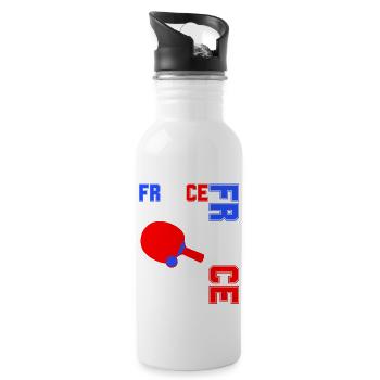 drapeau france cadeau, cadeau france drapeau - Gourde avec paille intégrée - blanc - Droite