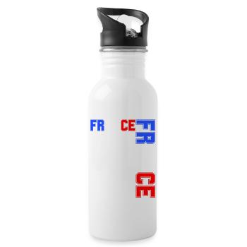 drapeau france cadeau, cadeau france drapeau - Gourde avec paille intégrée - blanc - Droite