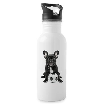 Bouledogue français - Gourde avec paille intégrée - blanc - Droite