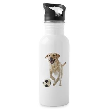 Labrador Retriever - Water bottle with straw - white - Right