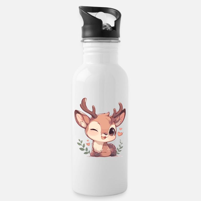 Cerf Cerf - Gourde avec paille intégrée - blanc