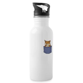 Fuchs Brusttasche Canidae Caninae Rotfuchs Fuchs - Trinkflasche mit integriertem Trinkhalm - Weiß - Rechts
