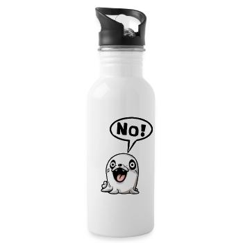 No Nope not today Funshirt Gift Idea Funny - Water bottle with straw - white - Right
