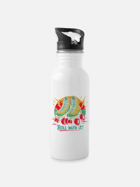 ROLLEN - Trinkflasche mit integriertem Trinkhalm - Weiß